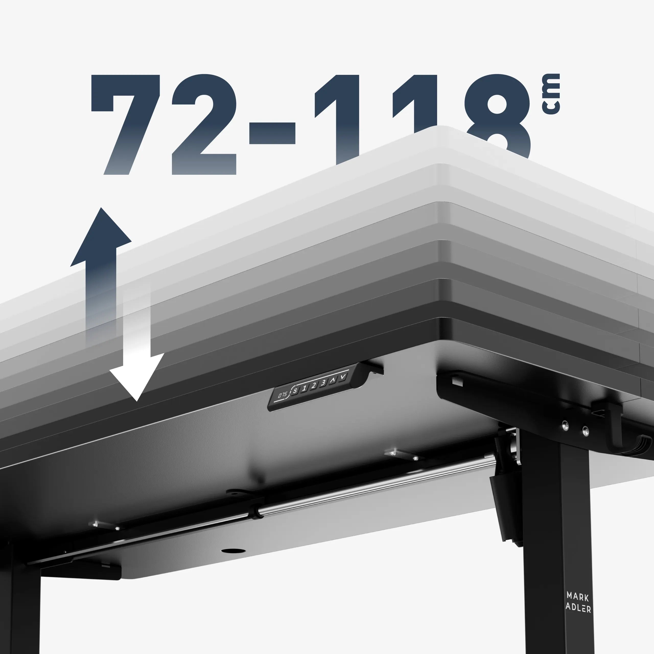 Platus aukščio reguliavimo diapazonas: 72-118 cm