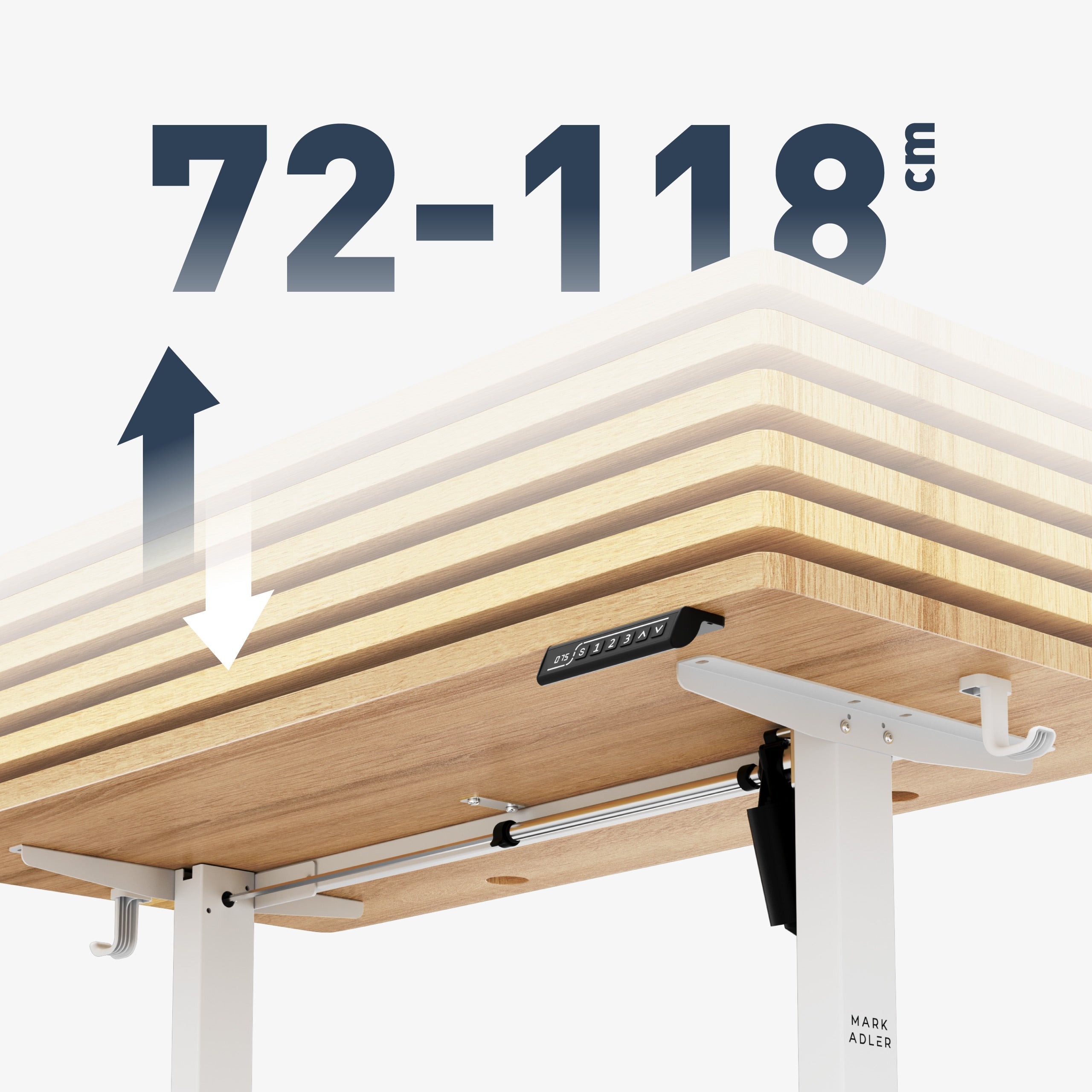 Platus aukščio reguliavimo diapazonas: 72-118 cm