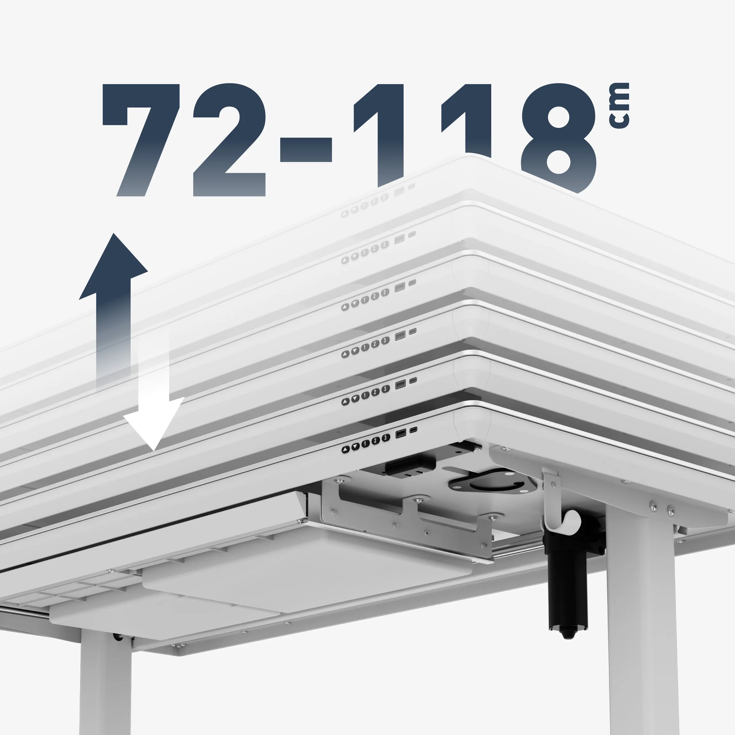 Nuolatinis elektrinis aukščio reguliavimas 72-118 cm