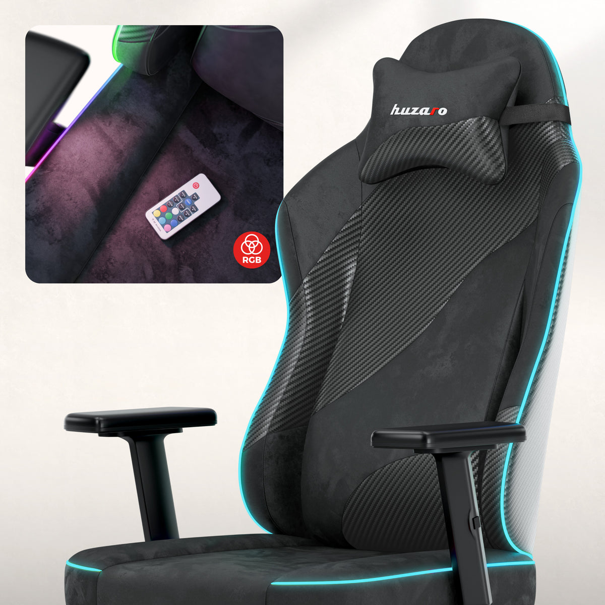 Žaidimų kėdė paaugliams Huzaro Ranger 5.7 RGB Black