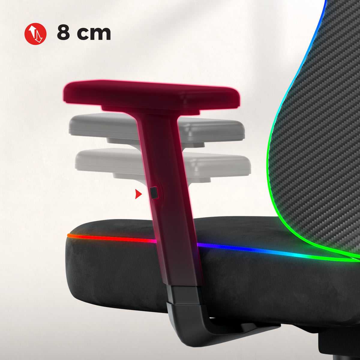 Žaidimų kėdė paaugliams Huzaro Ranger 5.7 RGB Black