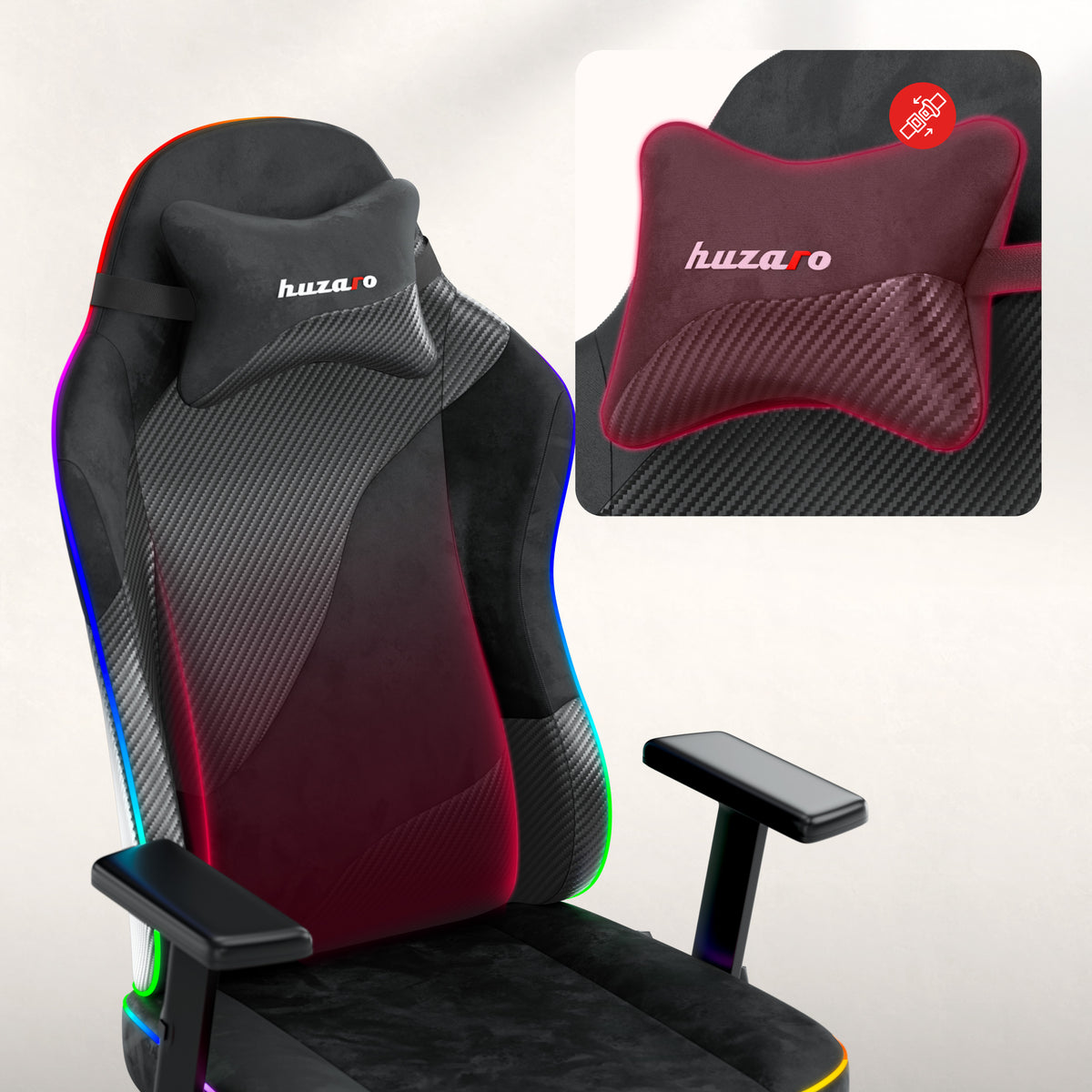 Žaidimų kėdė paaugliams Huzaro Ranger 5.7 RGB Black