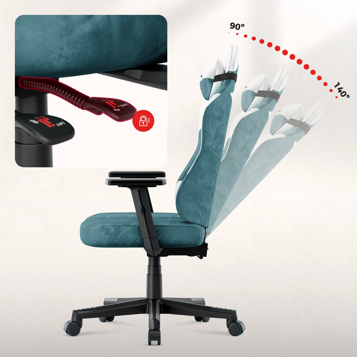 Žaidimų kėdė paaugliams Huzaro Ranger 5.7 Teal