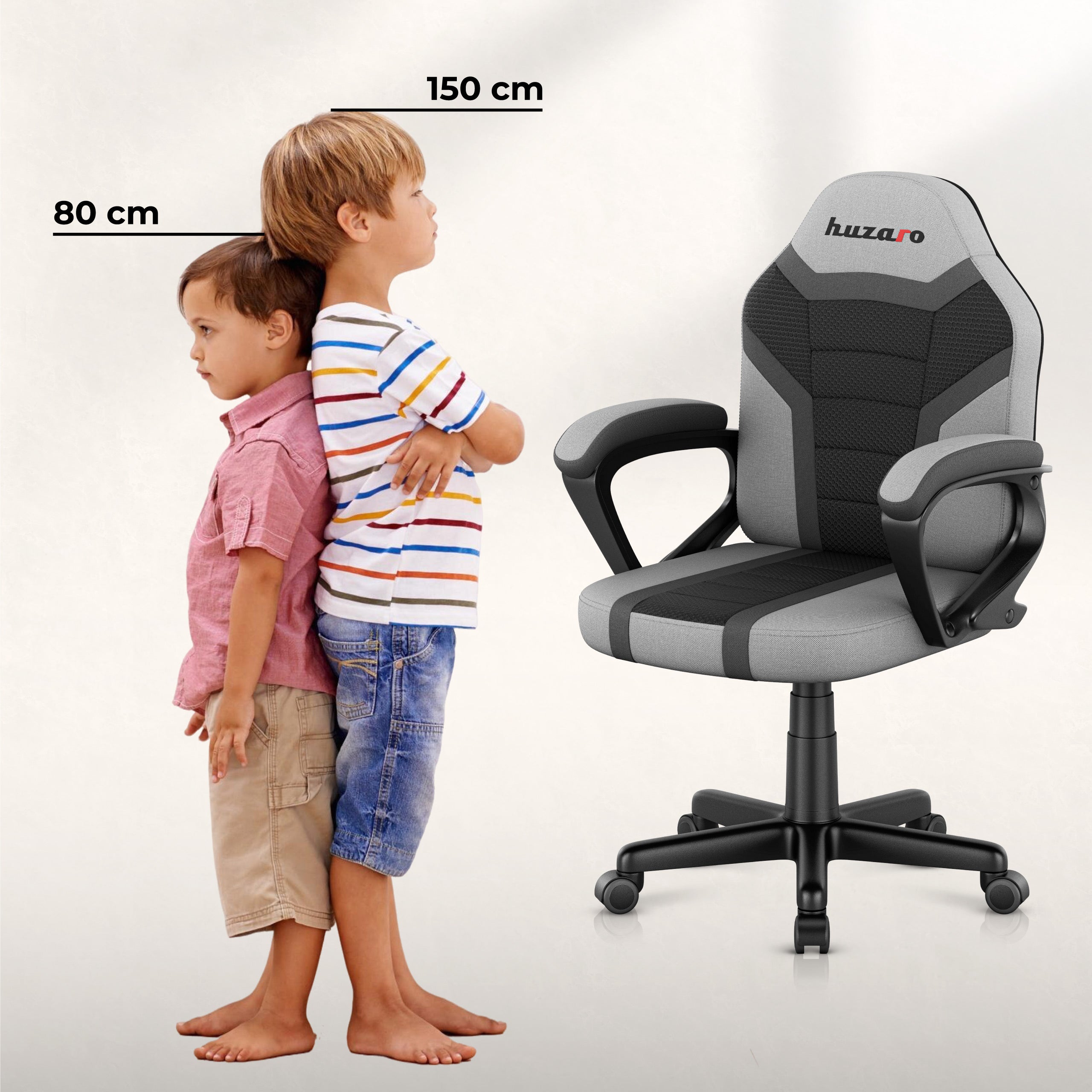 Huzaro Ranger 1.0 Grey Mesh Žaidimų kėdė vaikui