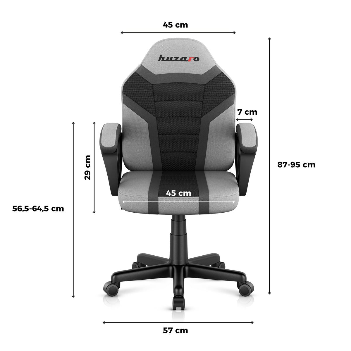 Huzaro Ranger 1.0 Grey Mesh Žaidimų kėdė vaikui