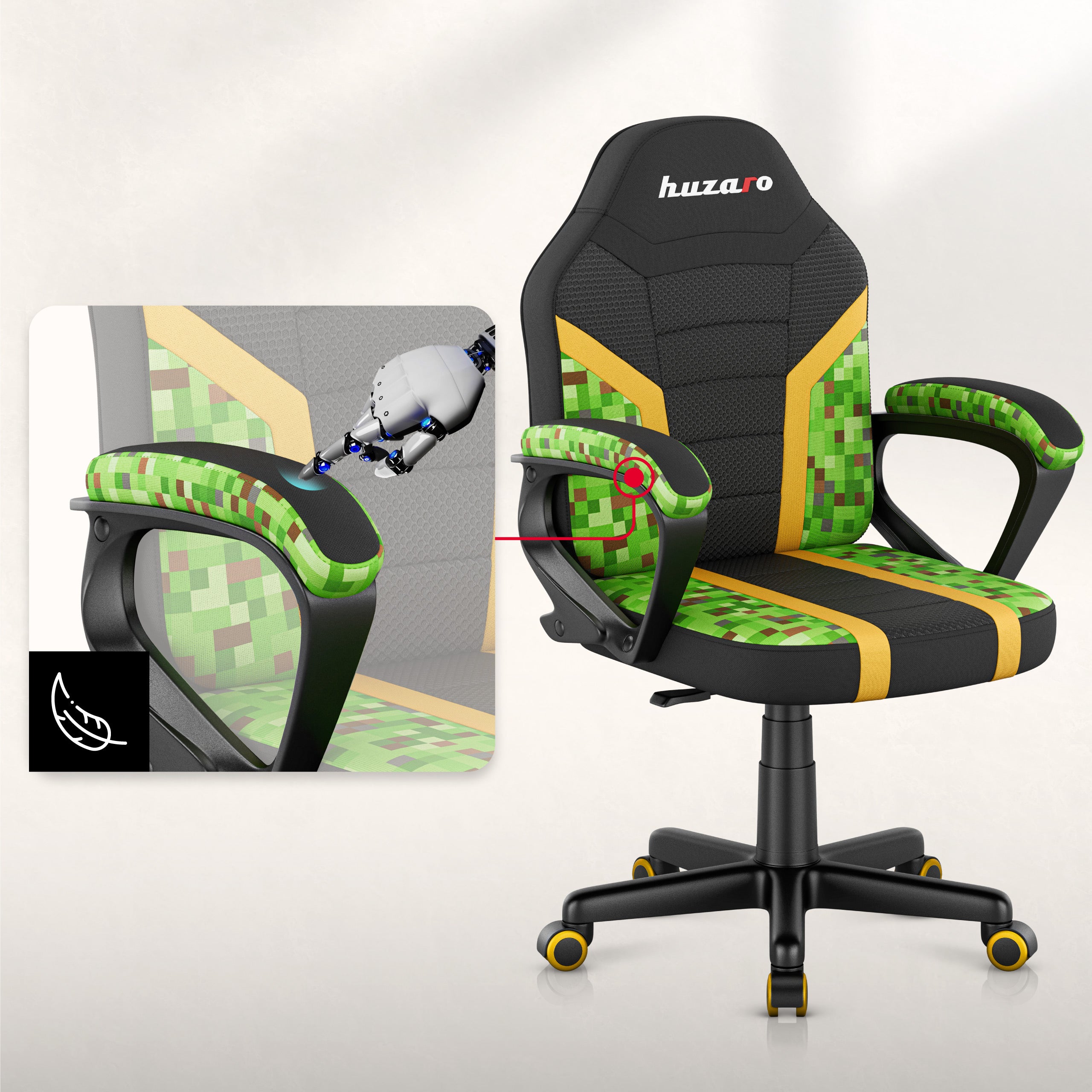 Huzaro Ranger 1.0 Pixel Mesh Žaidimų kėdė vaikui