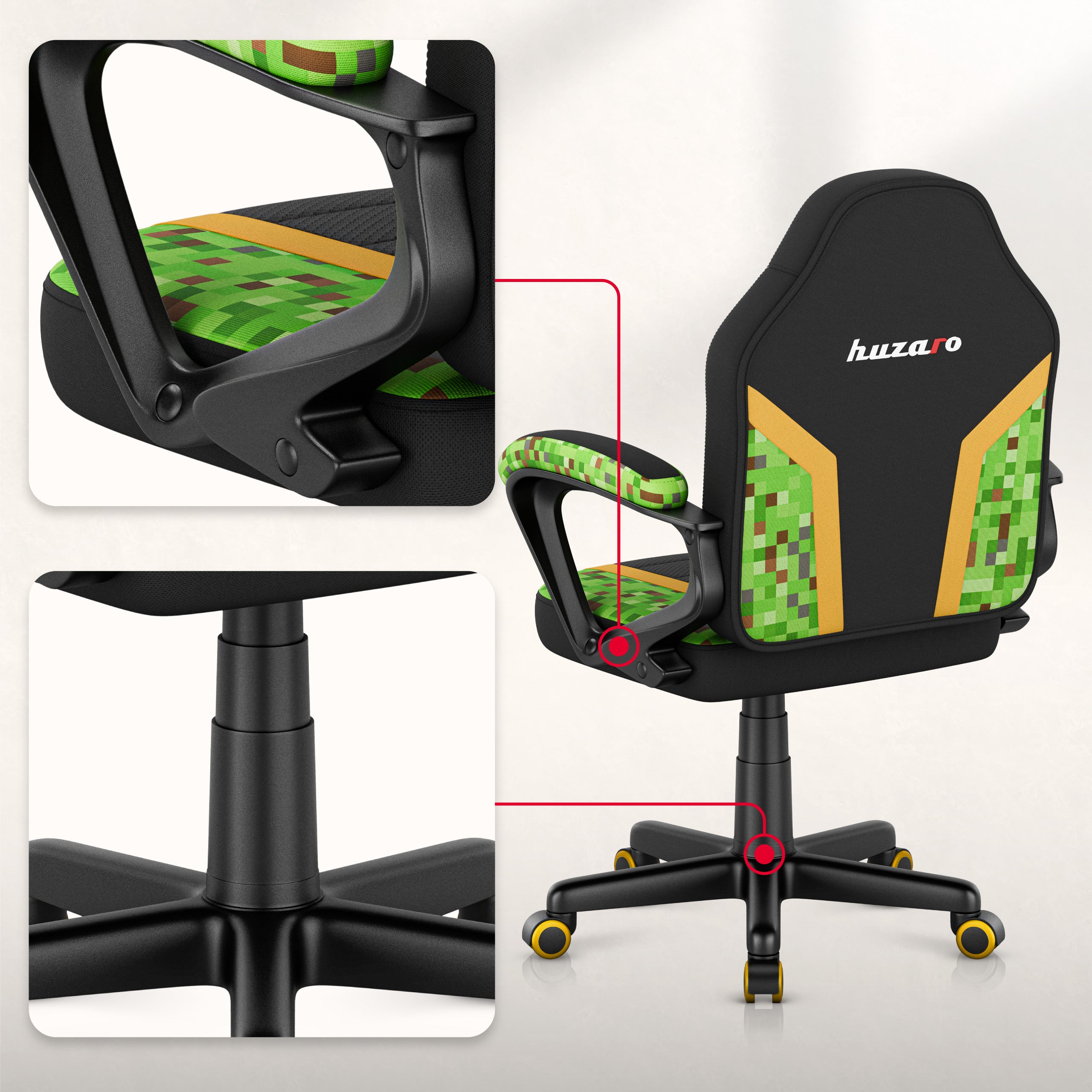 Huzaro Ranger 1.0 Pixel Mesh Žaidimų kėdė vaikui