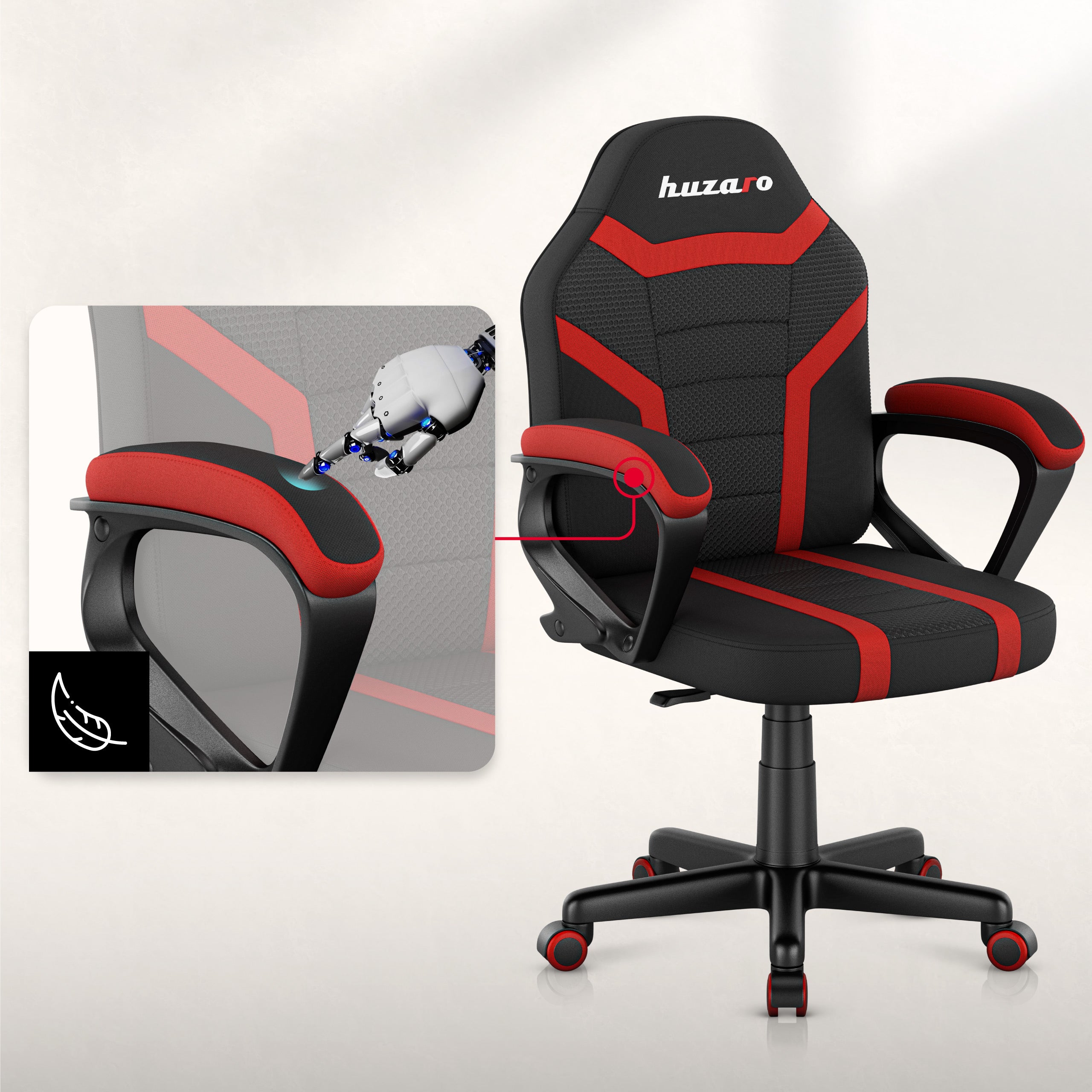 Huzaro Ranger 1.0 Red Mesh Žaidimų kėdė vaikui