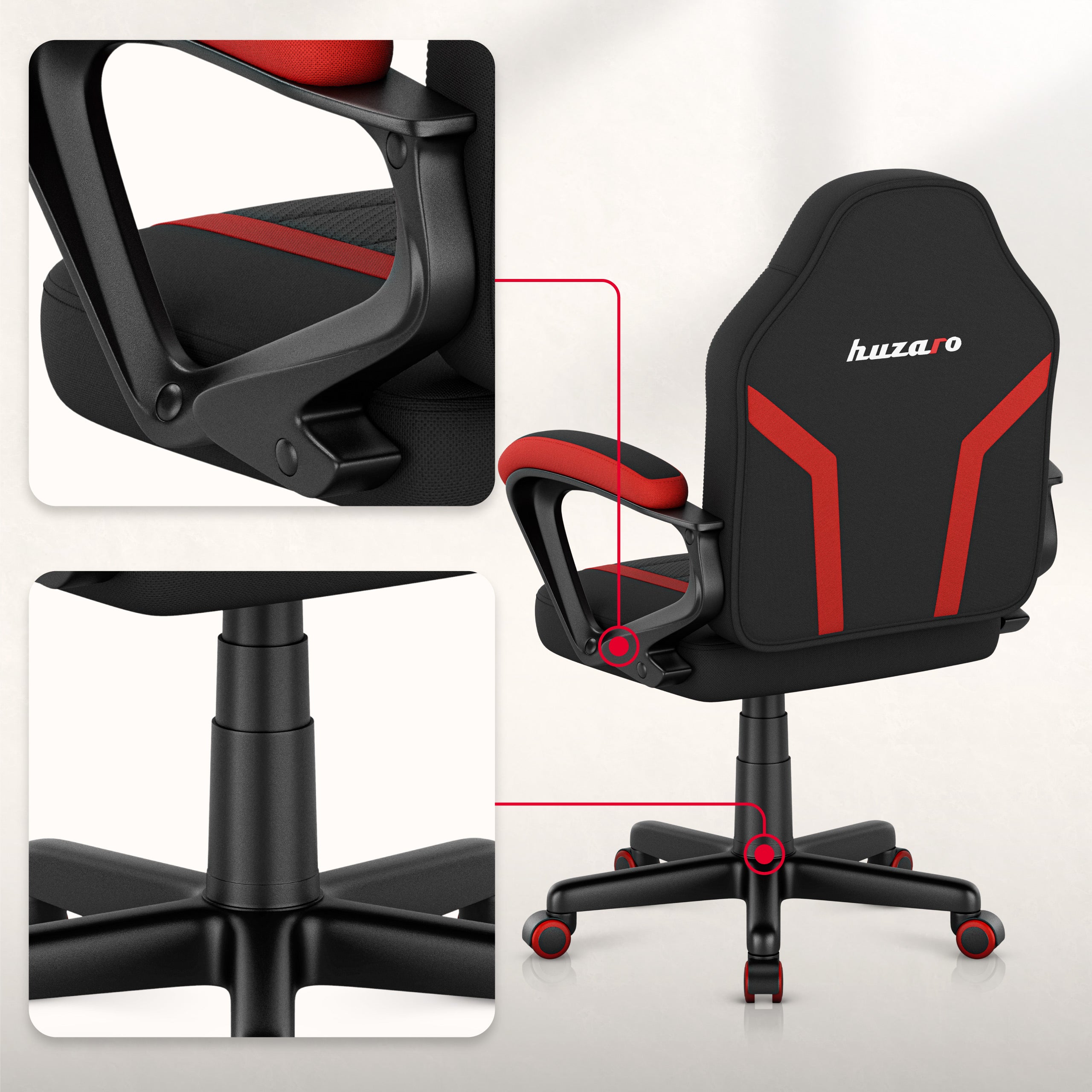 Huzaro Ranger 1.0 Red Mesh Žaidimų kėdė vaikui