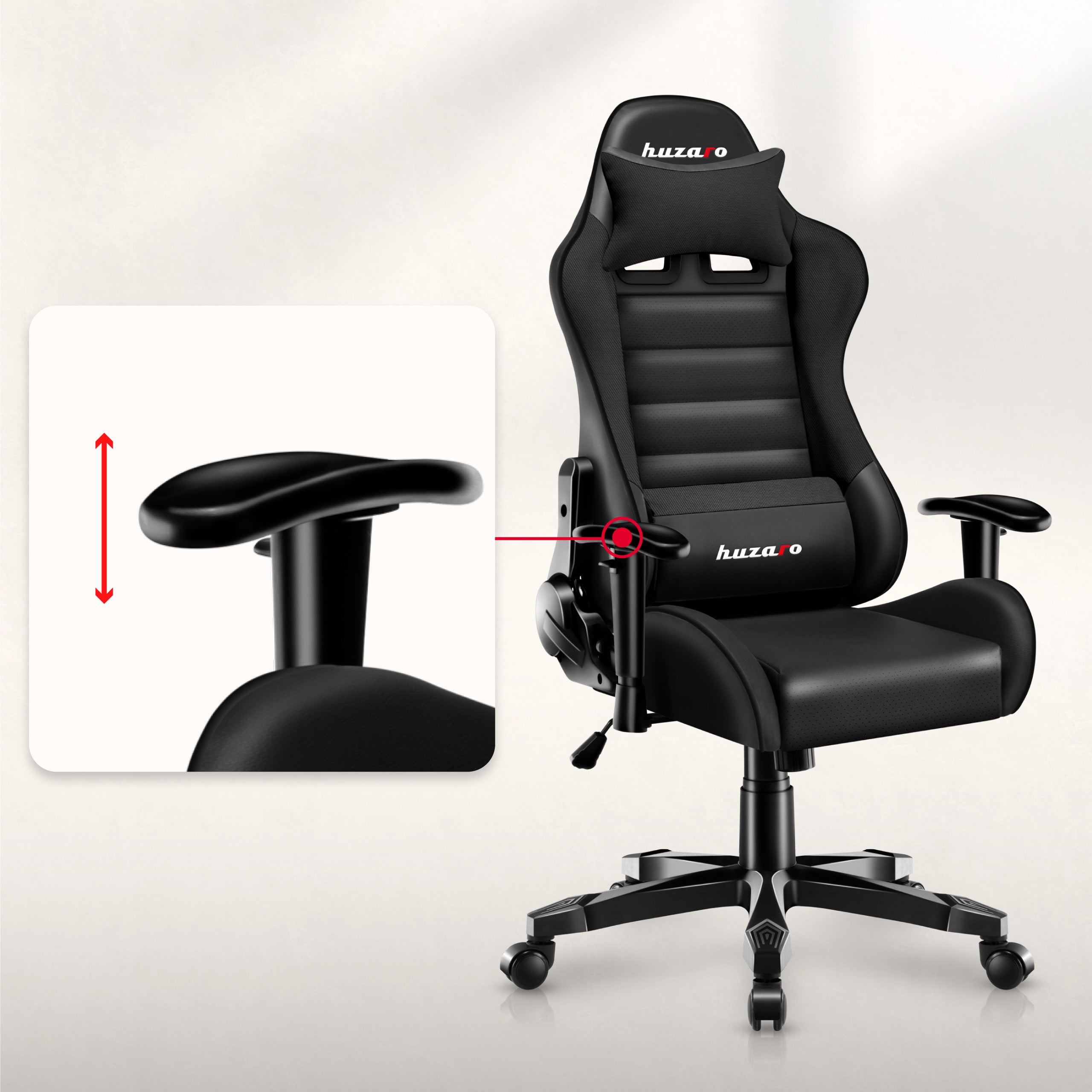 Huzaro Ranger 6.0 Žaidimų kėdė vaikui juoda