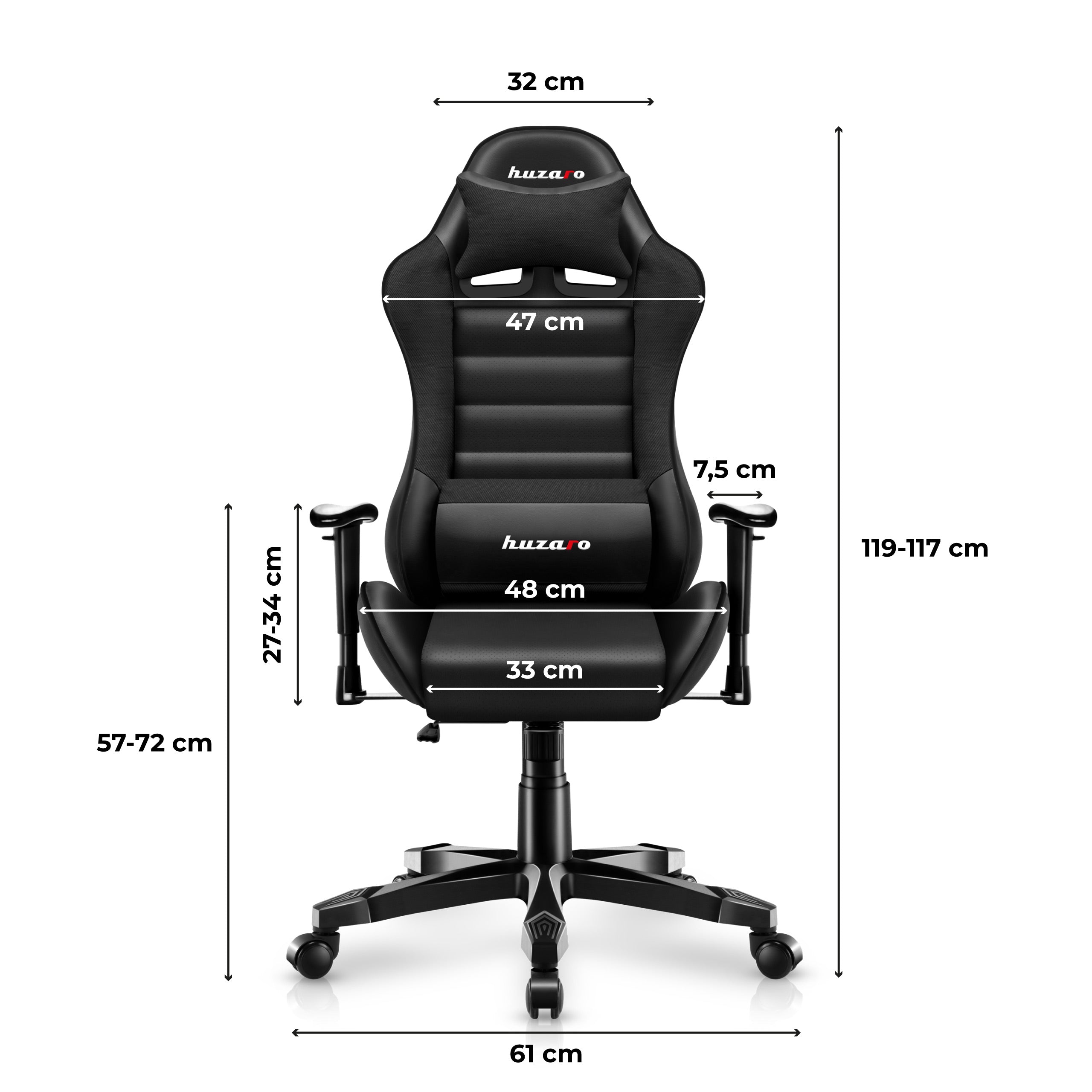 Huzaro Ranger 6.0 Žaidimų kėdė vaikui juoda