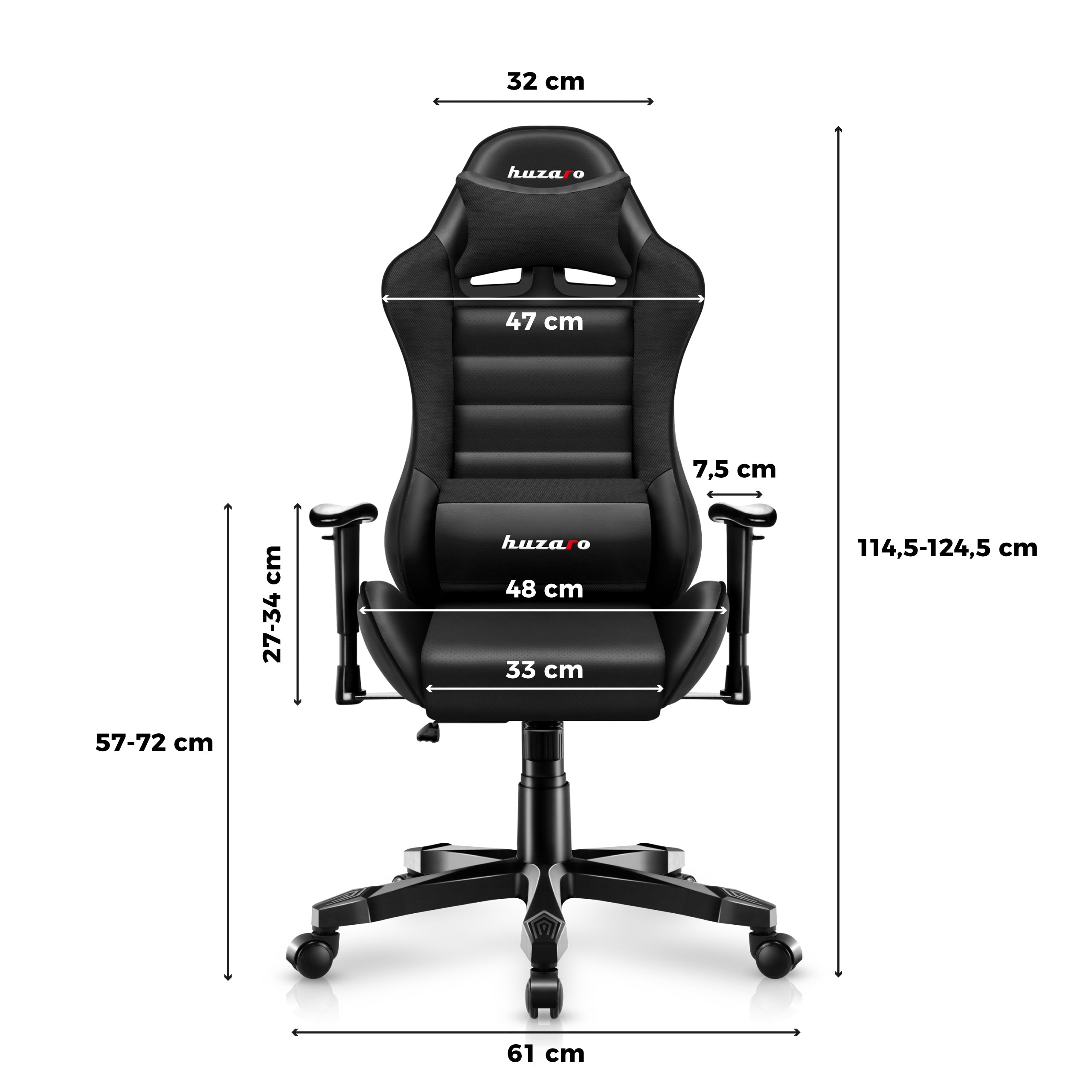 Huzaro Ranger 6.0 Žaidimų kėdė vaikui juoda