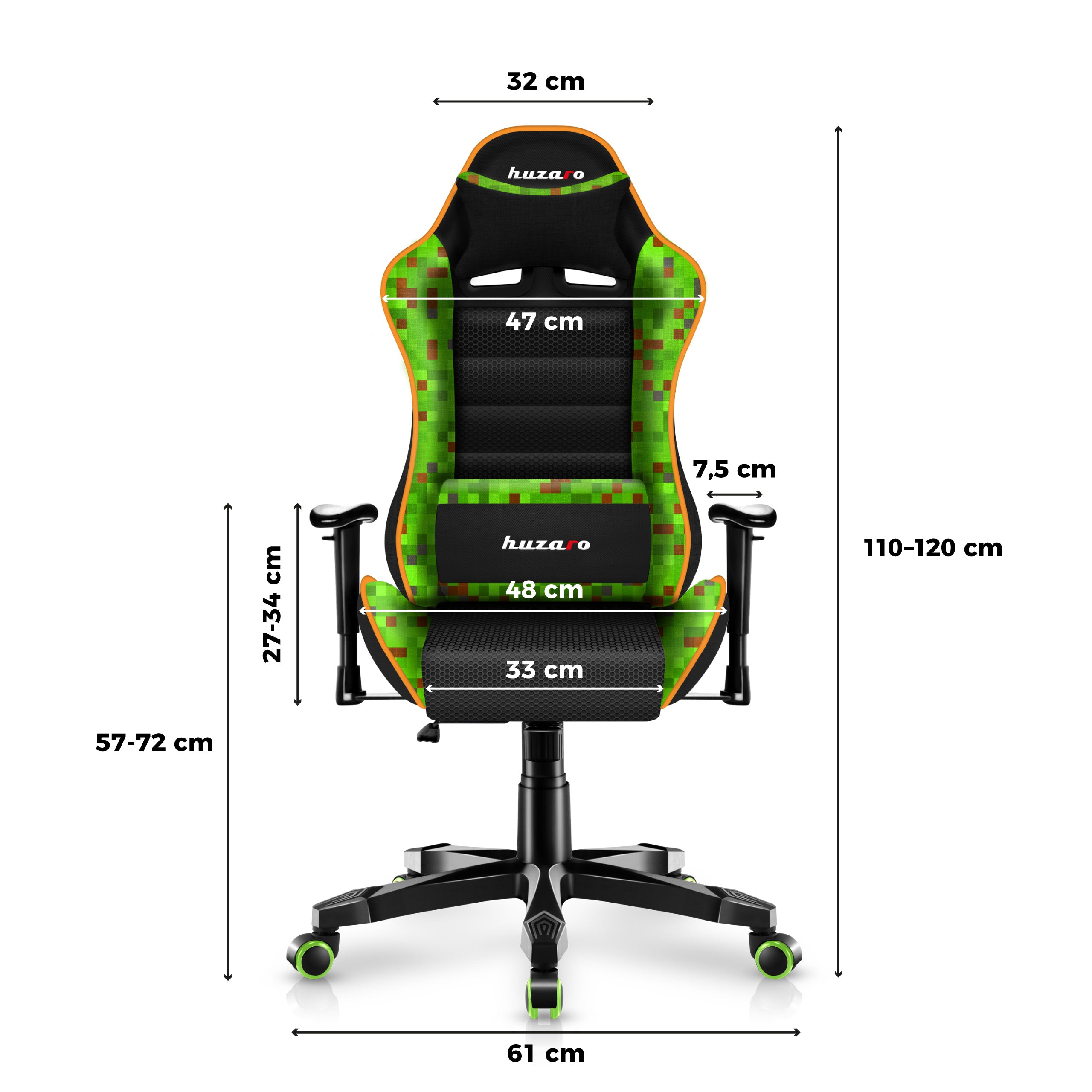 Huzaro Ranger 6.0 Pixel Mesh Žaidimų kėdė vaikui