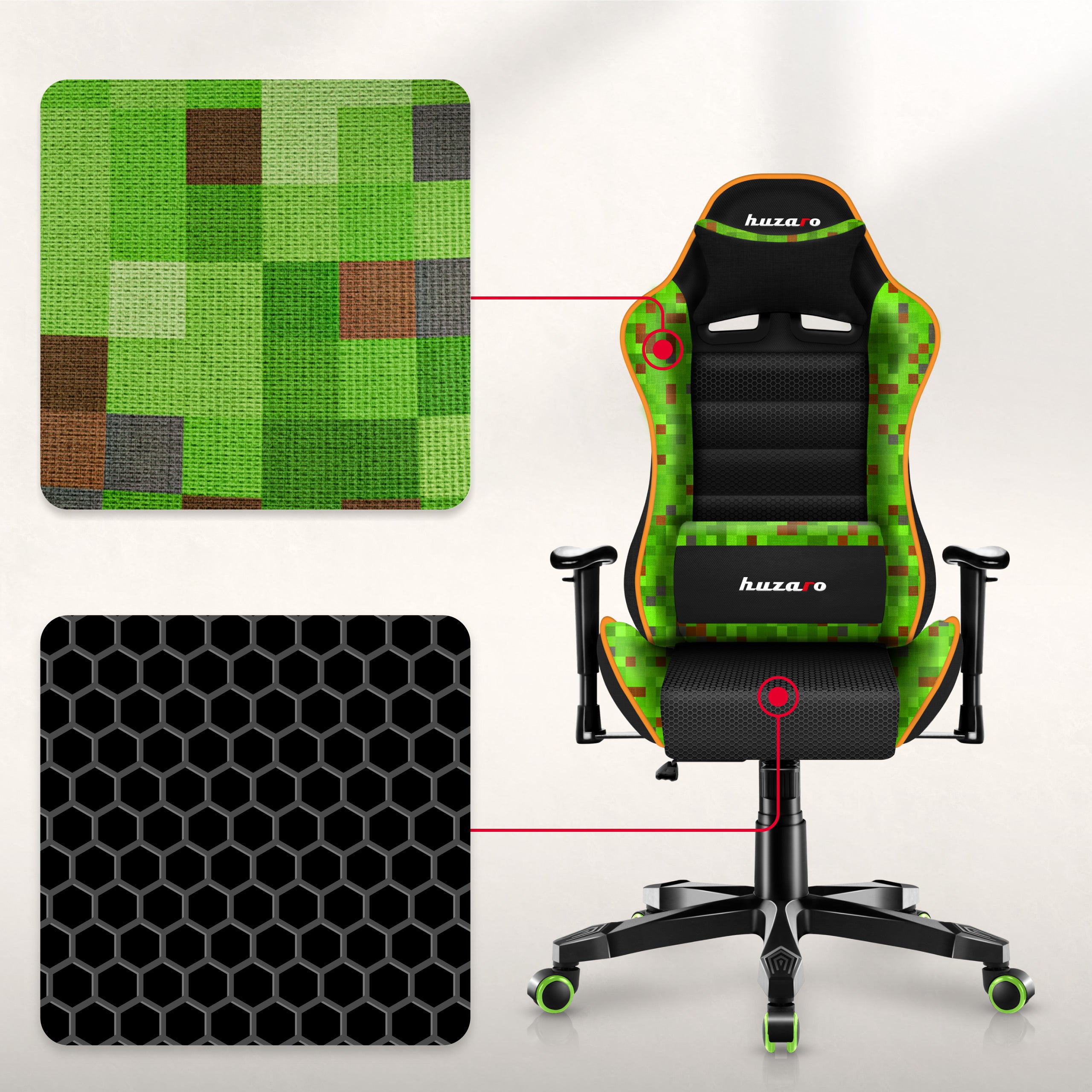 Huzaro Ranger 6.0 Pixel Mesh Žaidimų kėdė vaikui