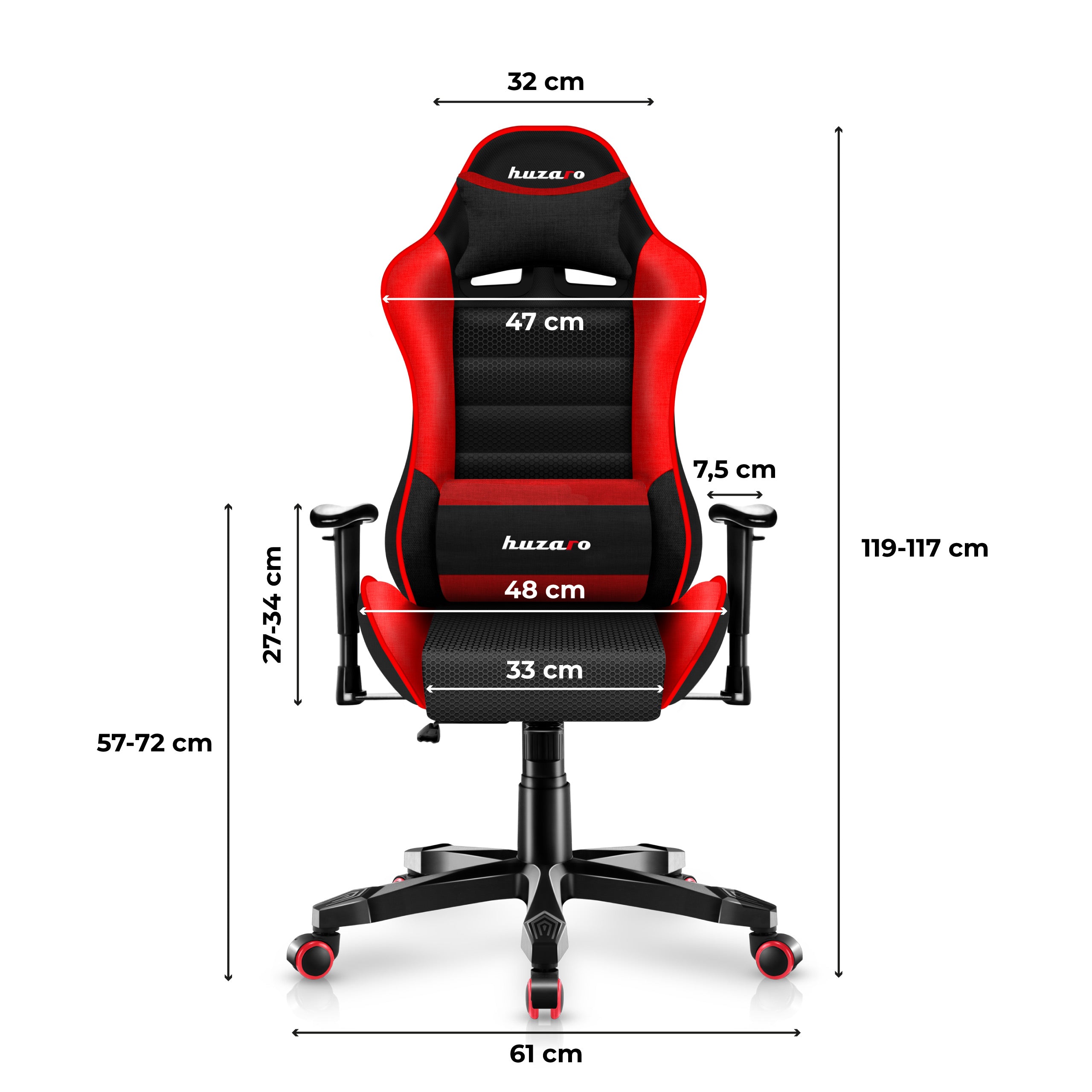 Huzaro Ranger 6.0 Red Mesh Žaidimų kėdė vaikui