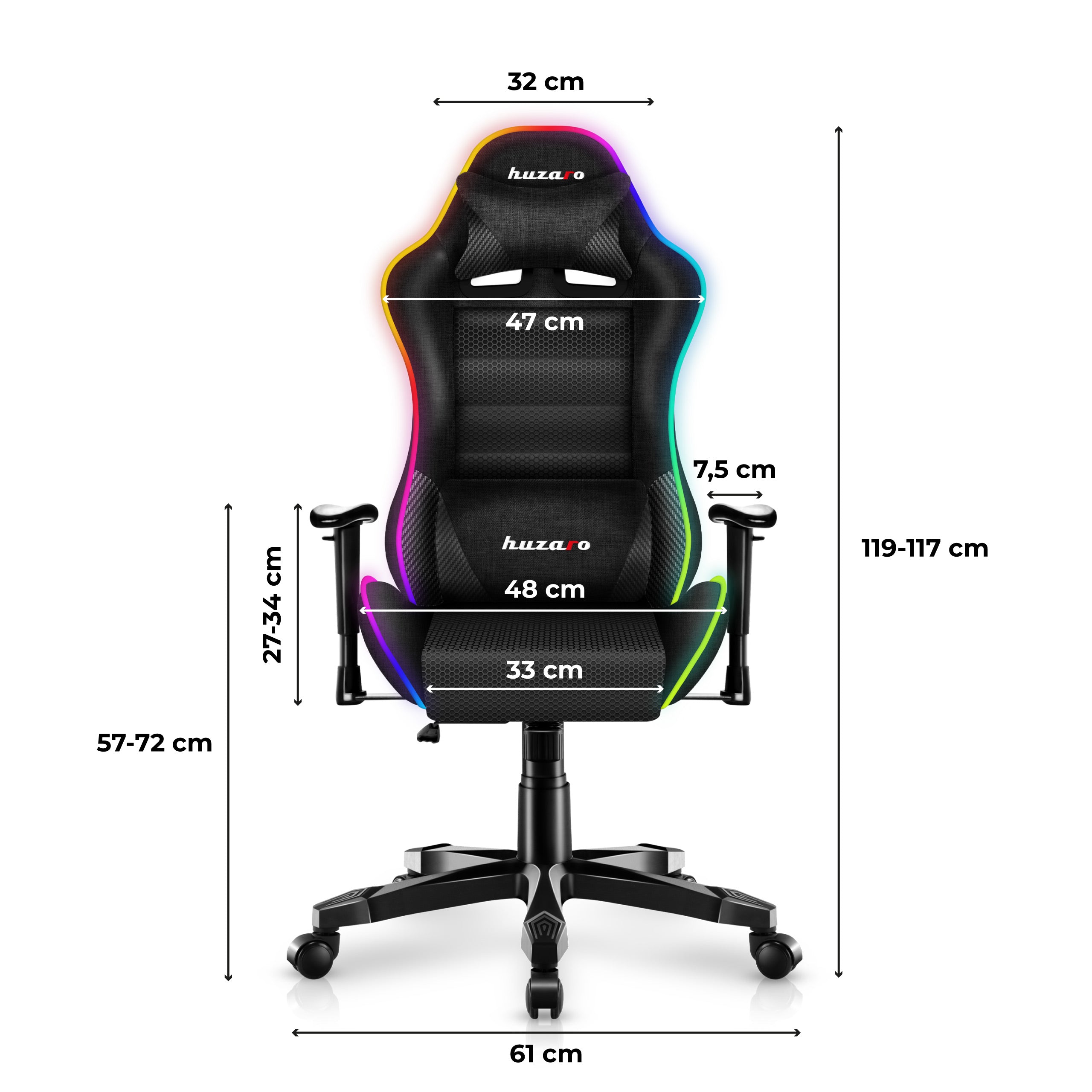 Huzaro Ranger 6.0 RGB tinklelio Žaidimų kėdė vaikui