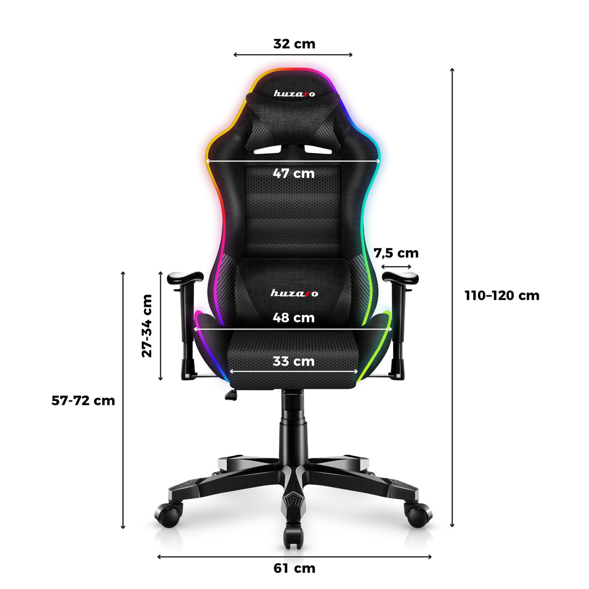 Huzaro Ranger 6.0 RGB tinklelio Žaidimų kėdė vaikui