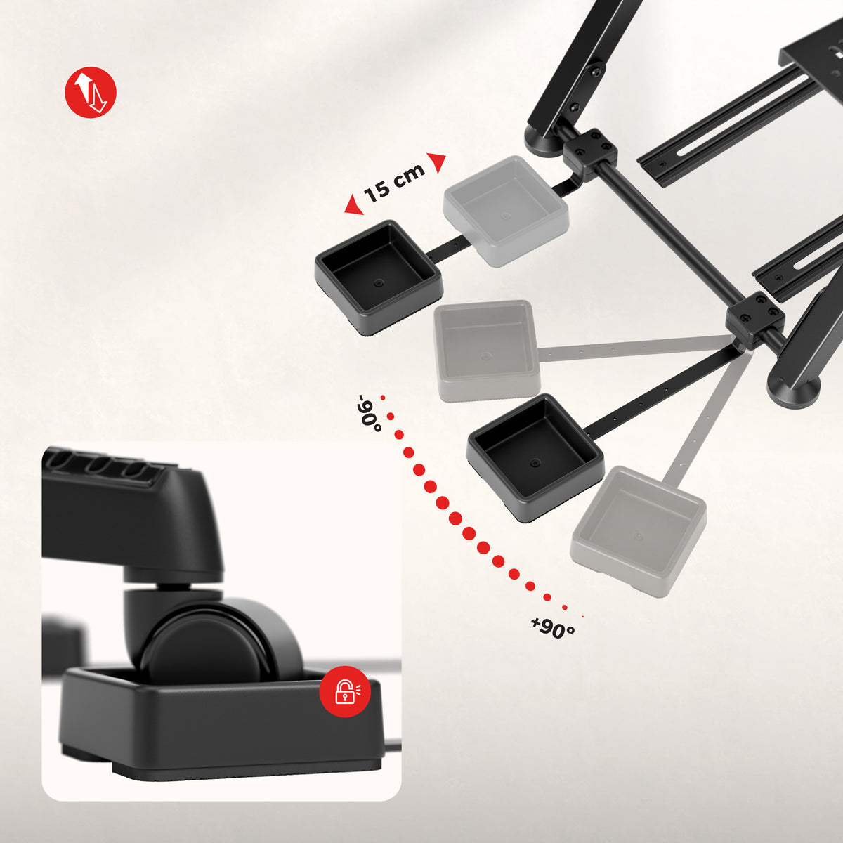 Sulankstomas sim racing rėmas Huzaro Speed 2.5 White