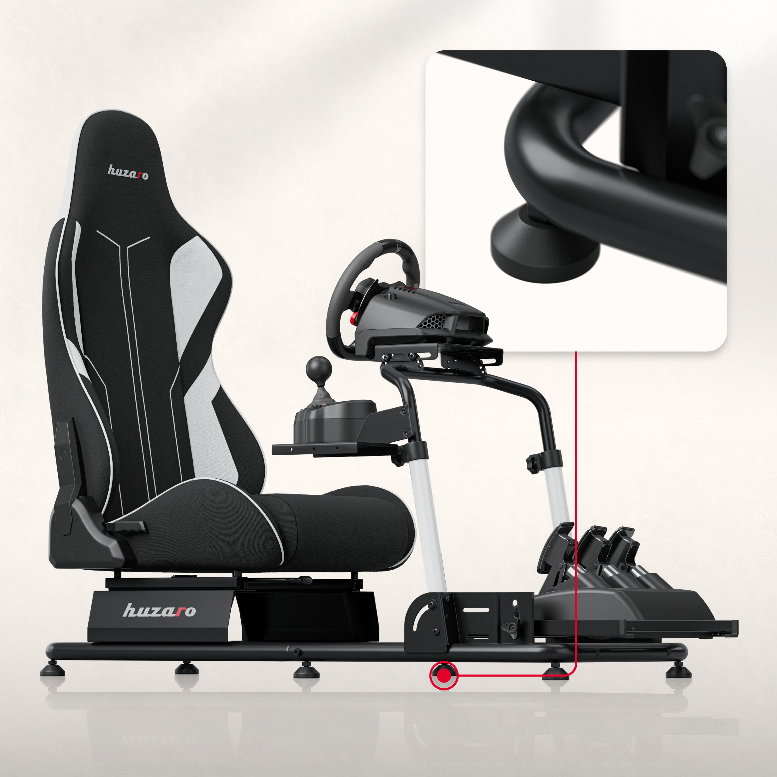 Lenktynių simuliatoriaus kokpitas Huzaro Speed 5.5 sim racing