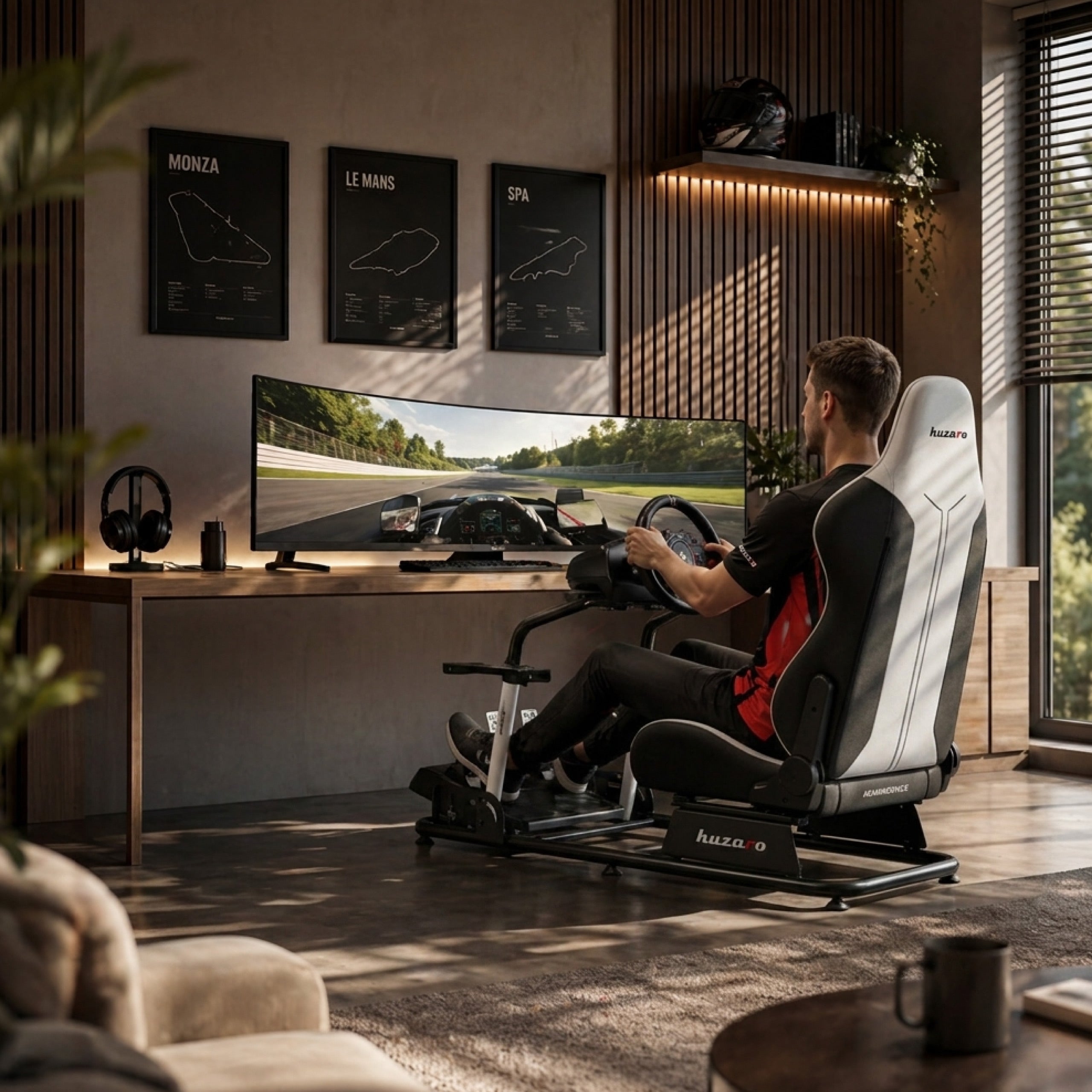 Lenktynių simuliatoriaus kokpitas Huzaro Speed 5.5 sim racing