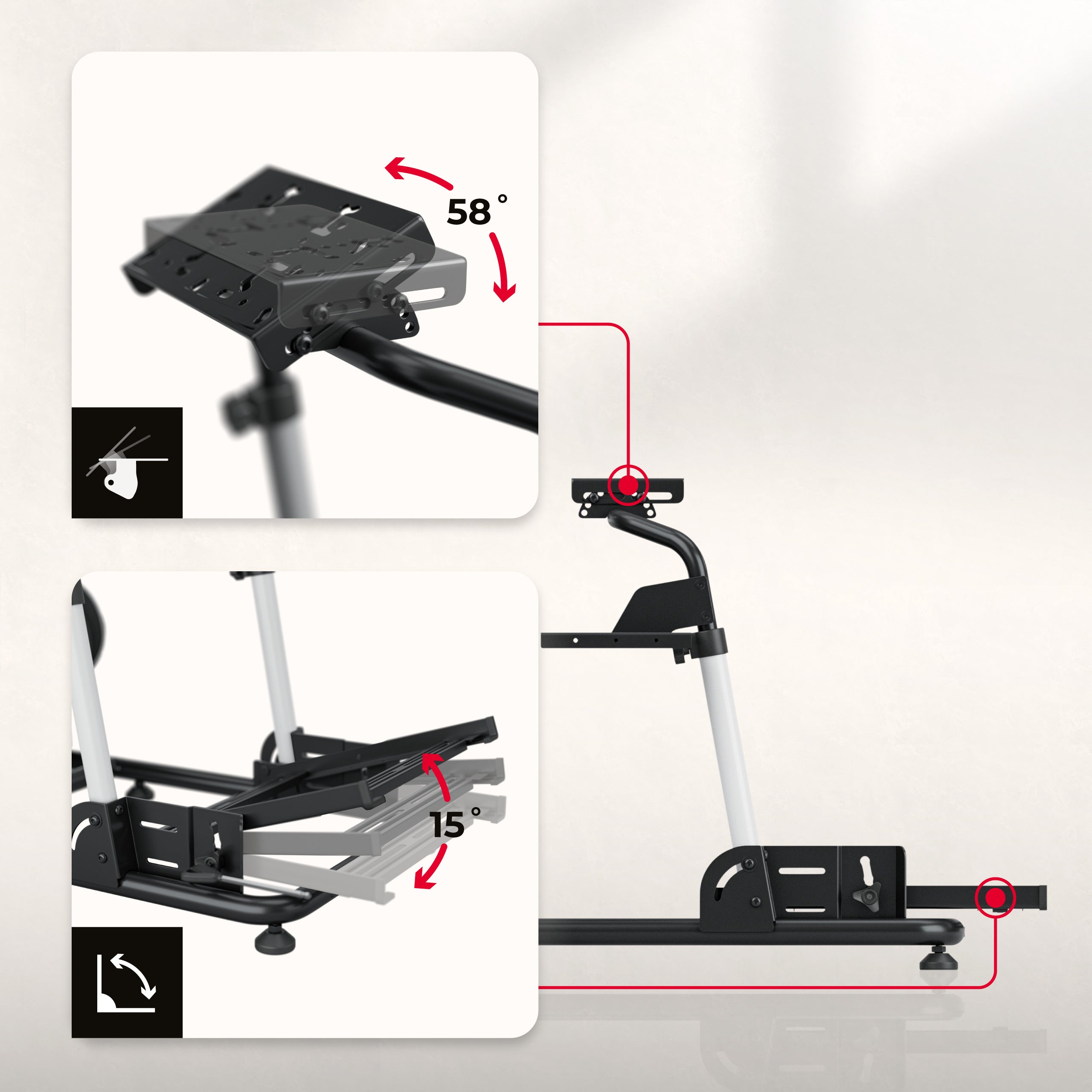 Lenktynių simuliatoriaus kokpitas Huzaro Speed 5.5 sim racing