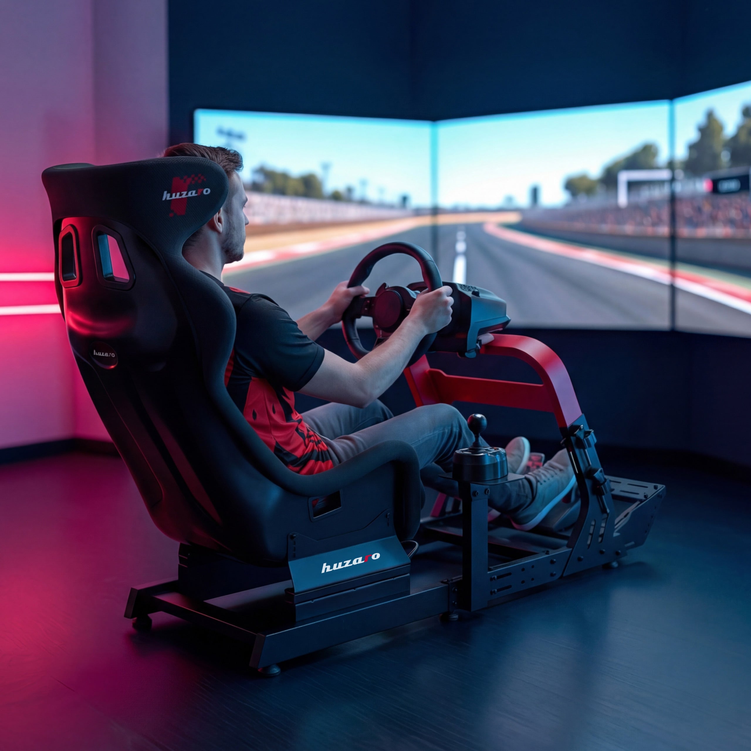 Lenktynių simuliatoriaus kokpitas Huzaro Speed 8.3 sim racing