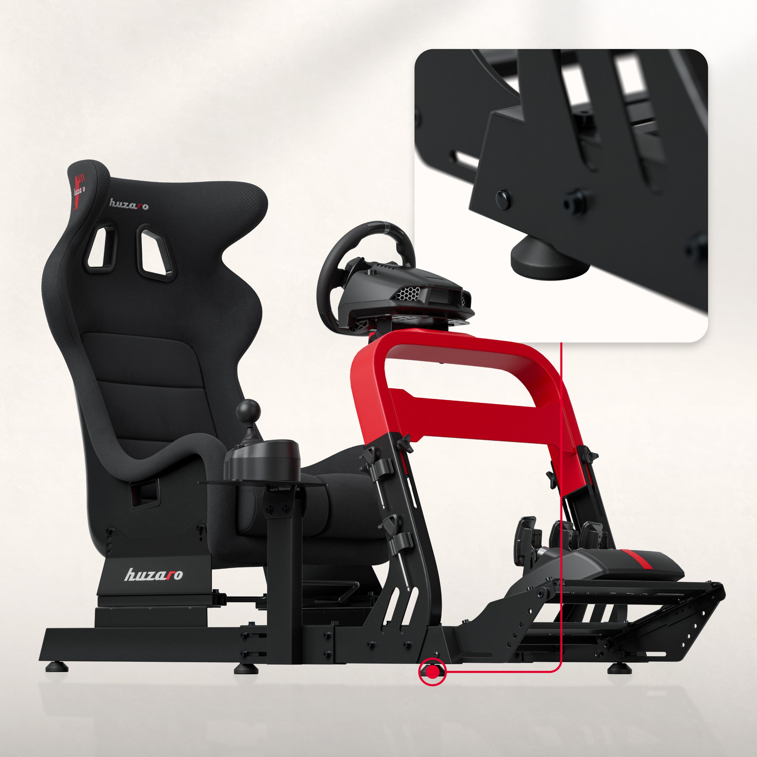 Lenktynių simuliatoriaus kokpitas Huzaro Speed 8.3 sim racing