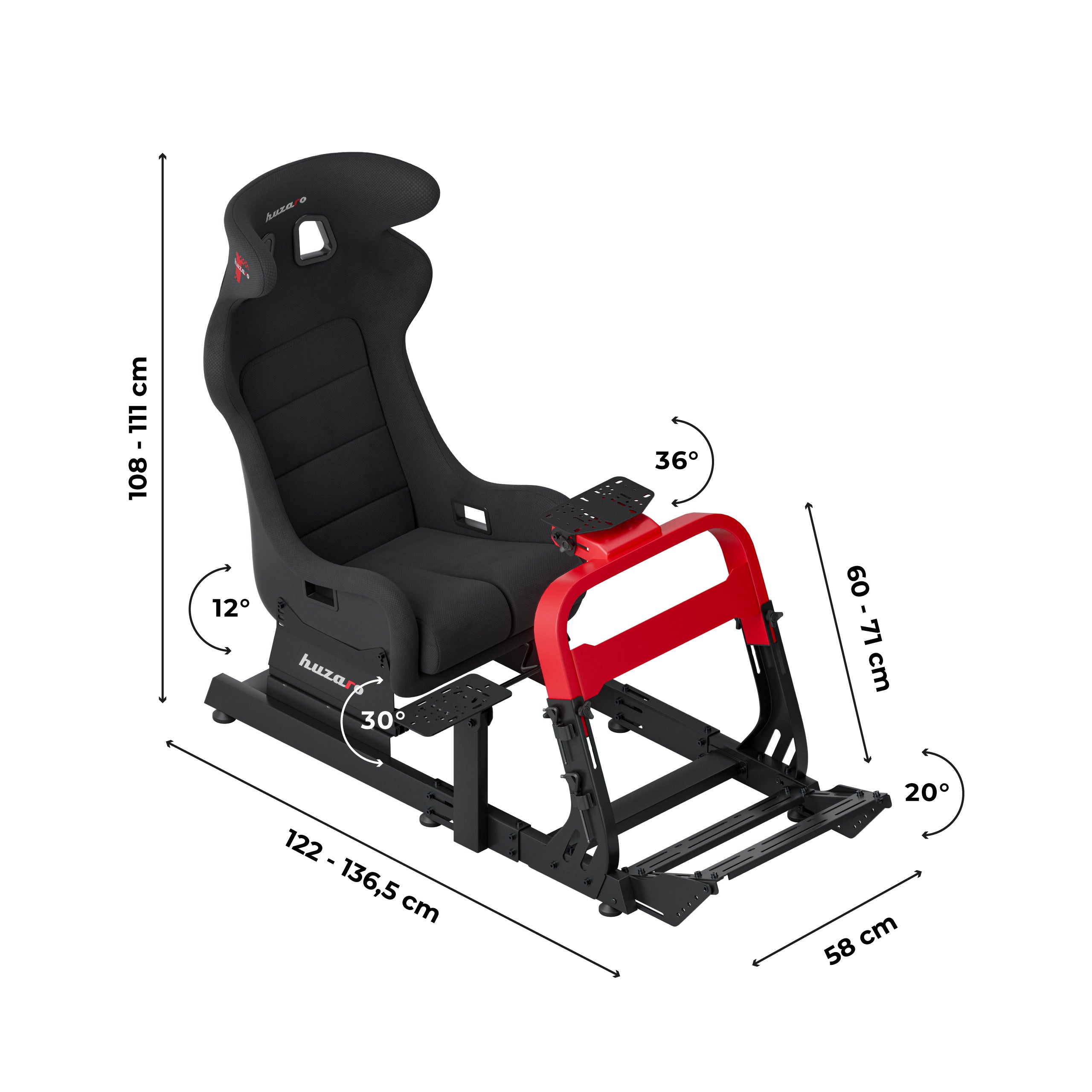 Lenktynių simuliatoriaus kokpitas Huzaro Speed 8.3 sim racing