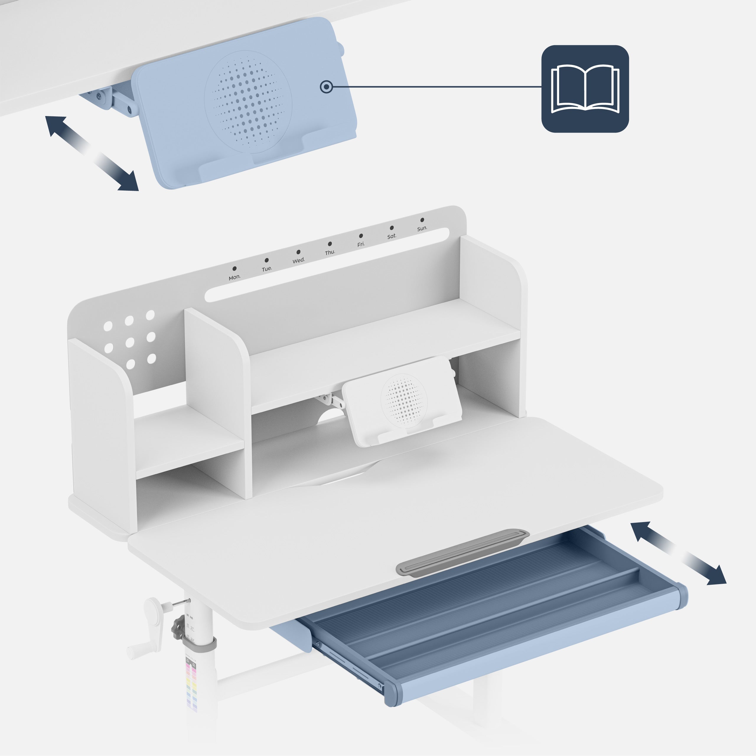 Ergonomiškas rašomasis stalas vaikams Mark Adler Study 5.0 Grey 90 cm